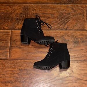 Kids Black Lace-Up Boots